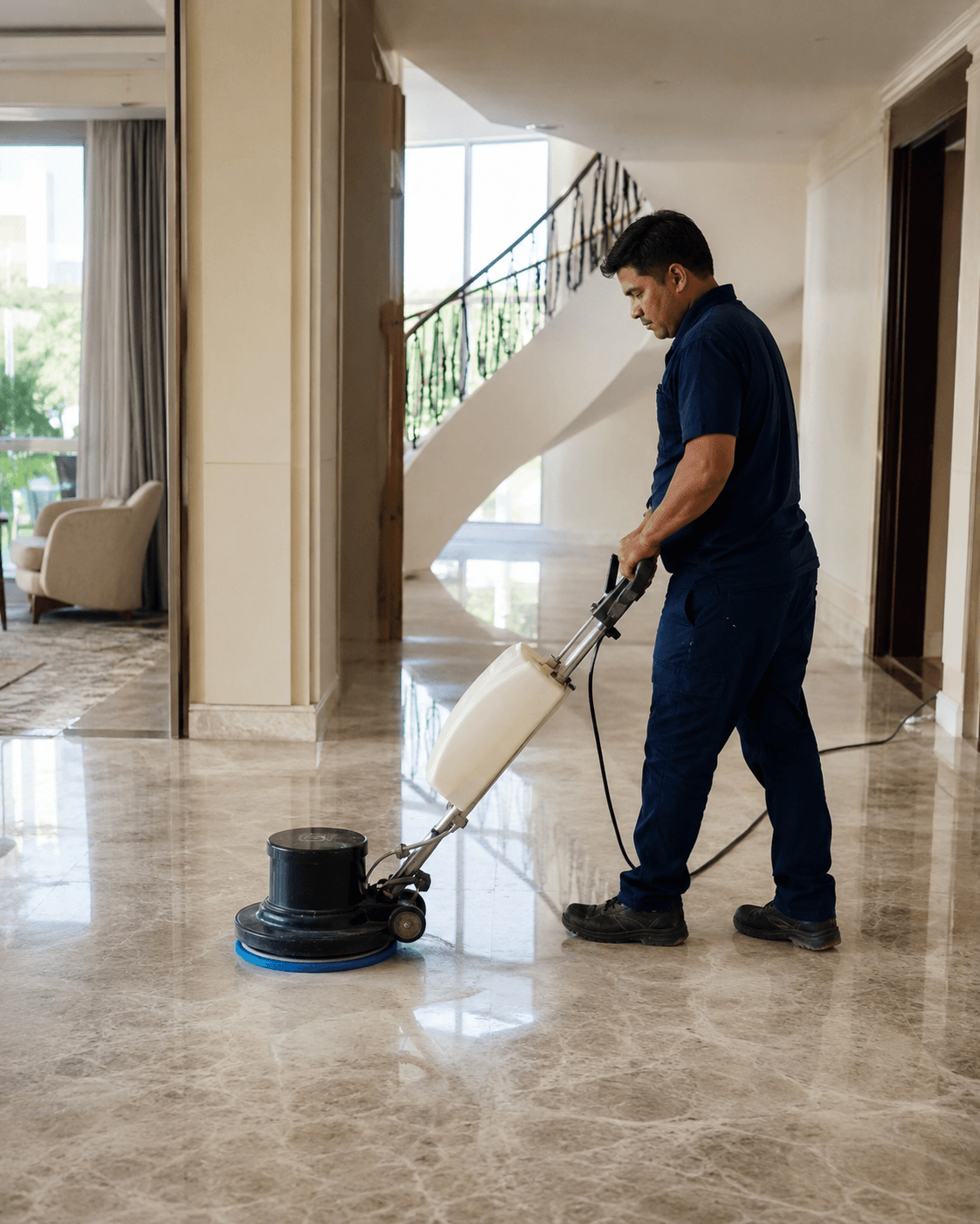 Marina Tower Floor Polishing